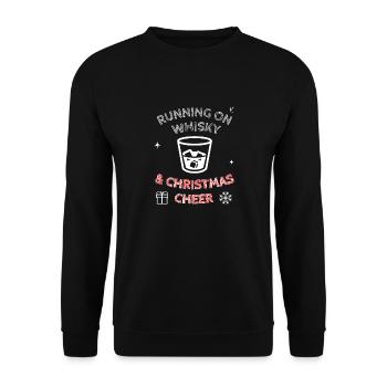Running On Whisky And Christmas Cheer - Unisex Sweatshirt - black - Front - Alina (178cm) & Michal (187cm)