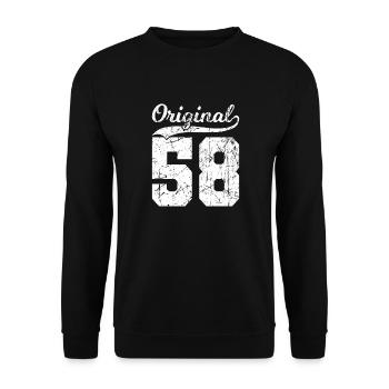 58 Original 66 Jahren Mann Frau Geburtstag - Unisex Pullover - Schwarz - Vorne - Alina (178cm) & Michal (187cm)