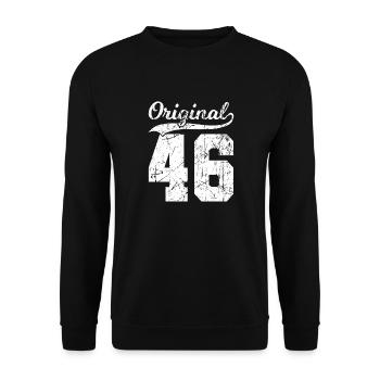 46 Original 78 Ans Mari Femme Anniversaire - Sweat-shirt Unisexe - noir - Devant - Alina (178cm) & Michal (187cm)
