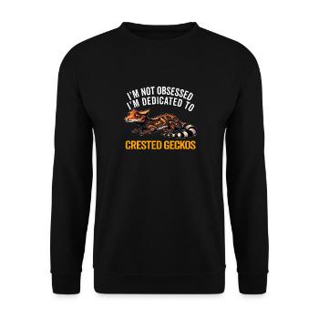 Gecko à crête Hommes Femmes Lézard Cils Gecko - Sweat-shirt Unisexe - noir - Devant - Alina (178cm) & Michal (187cm)