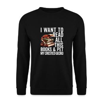 Gecko à crête Hommes Femmes Lézard Cils Gecko - Sweat-shirt Unisexe - noir - Devant - Alina (178cm) & Michal (187cm)