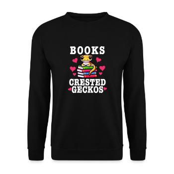 Gecko à crête Hommes Femmes Lézard Cils Gecko - Sweat-shirt Unisexe - noir - Devant - Alina (178cm) & Michal (187cm)