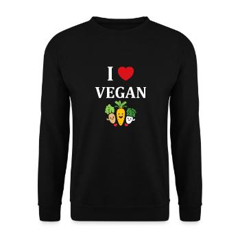 Humour petit légumes vegan - Sweat-shirt Unisexe - noir - Devant - Alina (178cm) & Michal (187cm)