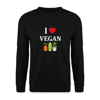 Humour petit légumes vegan - Sweat-shirt Unisexe - noir - Devant - Alina (178cm) & Michal (187cm)