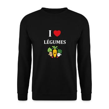 Humour petit légumes vegan - Sweat-shirt Unisexe - noir - Devant - Alina (178cm) & Michal (187cm)
