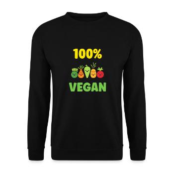 Humour petit légumes vegan - Sweat-shirt Unisexe - noir - Devant - Alina (178cm) & Michal (187cm)