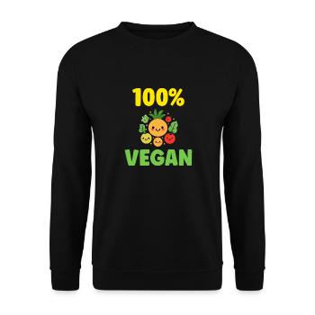 Humour petit légumes vegan - Sweat-shirt Unisexe - noir - Devant - Alina (178cm) & Michal (187cm)