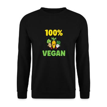Humour petit légumes vegan - Sweat-shirt Unisexe - noir - Devant - Alina (178cm) & Michal (187cm)