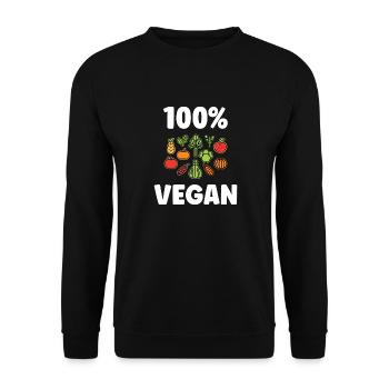 Humour petit légumes vegan - Sweat-shirt Unisexe - noir - Devant - Alina (178cm) & Michal (187cm)