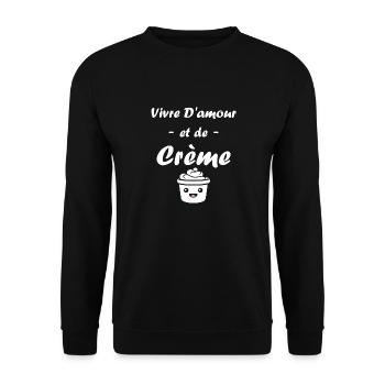 Humour crème fraiche - Sweat-shirt Unisexe - noir - Devant - Alina (178cm) & Michal (187cm)