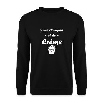 Humour crème fraiche - Sweat-shirt Unisexe - noir - Devant - Alina (178cm) & Michal (187cm)