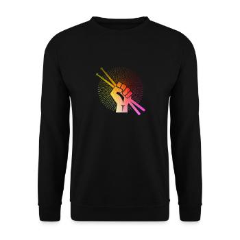 Drummer Drummer Drum Gift - Unisex Sweatshirt - black - Front - Alina (178cm) & Michal (187cm)