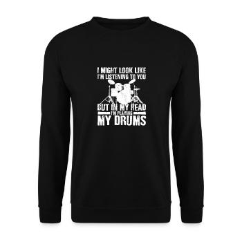 Drummer Drummer Drum Gift - Unisex Sweatshirt - black - Front - Alina (178cm) & Michal (187cm)