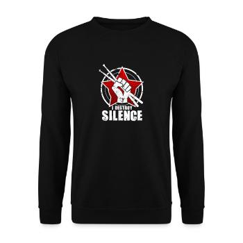 Drummer Drummer Drum Gift - Unisex Sweatshirt - black - Front - Alina (178cm) & Michal (187cm)