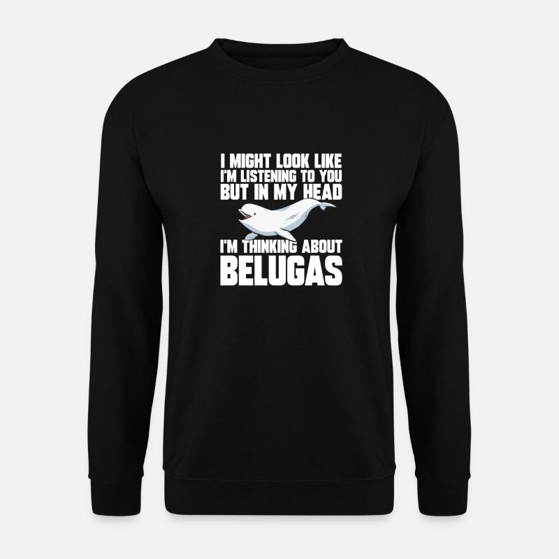 White Whale Beluga Whale - Unisex Sweatshirt - black