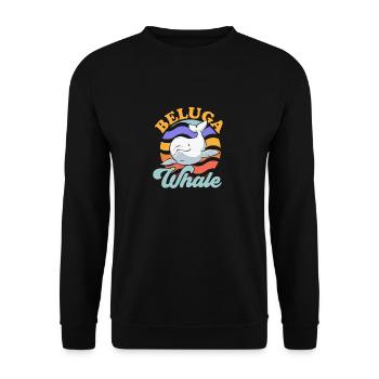 Weißwal Beluga Wal - Unisex Pullover - Schwarz - Vorne - Alina (178cm) & Michal (187cm)