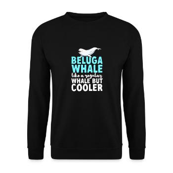 Weißwal Beluga Wal - Unisex Pullover - Schwarz - Vorne - Alina (178cm) & Michal (187cm)