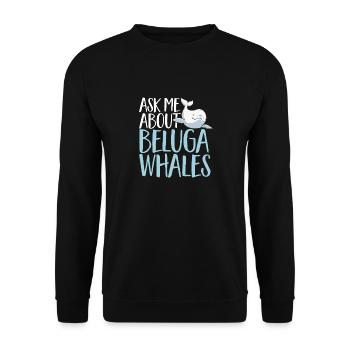 Weißwal Beluga Wal - Unisex Pullover - Schwarz - Vorne - Alina (178cm) & Michal (187cm)