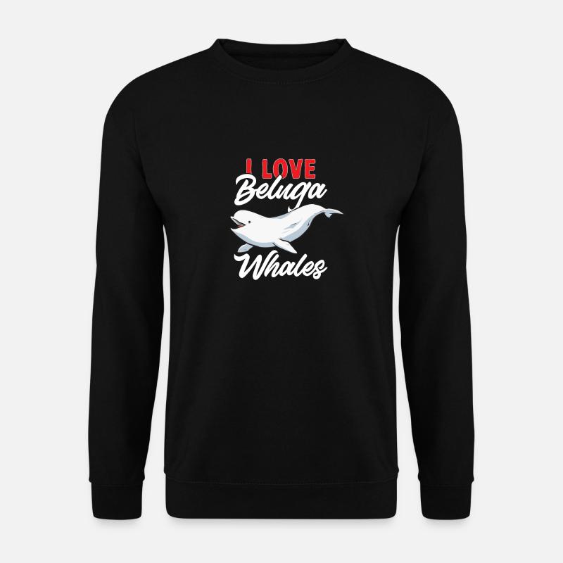 White Whale Beluga Whale - Unisex Sweatshirt - black