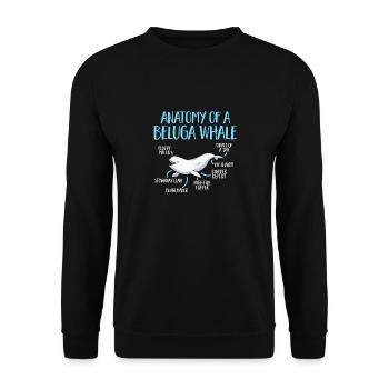 Weißwal Beluga Wal - Unisex Pullover - Schwarz - Vorne - Alina (178cm) & Michal (187cm)