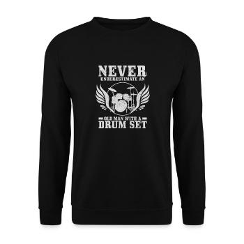 Drummer Drummer Drum Gift - Unisex Sweatshirt - black - Front - Alina (178cm) & Michal (187cm)