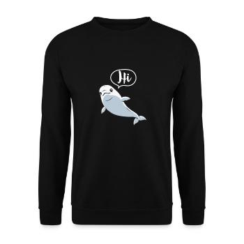 Weißwal Beluga Wal - Unisex Pullover - Schwarz - Vorne - Alina (178cm) & Michal (187cm)