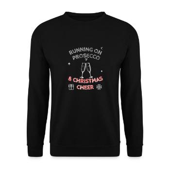 Running On Prosecco And Christmas Cheer - Unisex Sweatshirt - black - Front - Alina (178cm) & Michal (187cm)