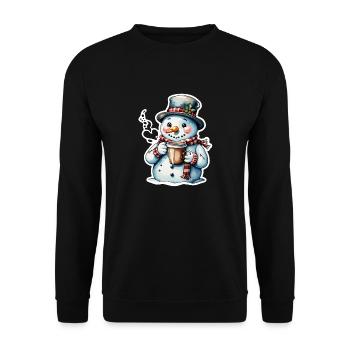 Schneemann - Unisex Pullover - Schwarz - Vorne - Alina (178cm) & Michal (187cm)
