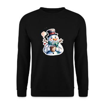 Snowman - Unisex Sweatshirt - black - Front - Alina (178cm) & Michal (187cm)