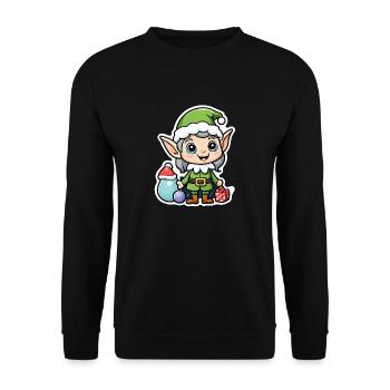 Elf Christmas Elf Gift Elf - Unisex Sweatshirt - black - Front - Alina (178cm) & Michal (187cm)