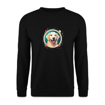 Golden Retriever Hund Weihnachten, Liebeshunde - Unisex Pullover - Schwarz - Vorne - Alina (178cm) & Michal (187cm)