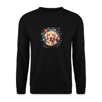 Golden Retriever Hund Weihnachten, Liebeshunde - Unisex Pullover - Schwarz - Vorne - Alina (178cm) & Michal (187cm)