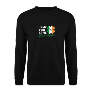 Zeit für ein paar Shenanigans Lustiges St. Patrick - Unisex Pullover - Schwarz - Vorne - Alina (178cm) & Michal (187cm)
