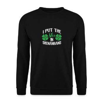 Je t’ai mis dans l’irlandais drôle de Shenanigan - Sweat-shirt Unisexe - noir - Devant - Alina (178cm) & Michal (187cm)