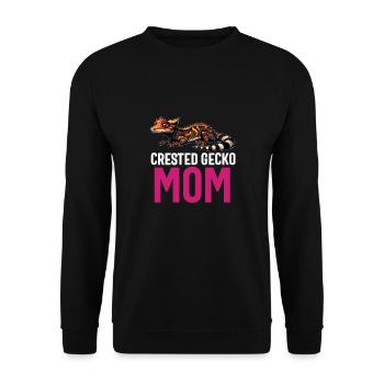 Crested Gecko Men Women Lizard Eyelash Gecko - Unisex Sweatshirt - black - Front - Alina (178cm) & Michal (187cm)