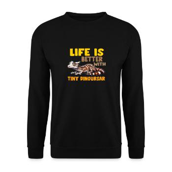Crested Gecko Men Women Lizard Eyelash Gecko - Unisex Sweatshirt - black - Front - Alina (178cm) & Michal (187cm)