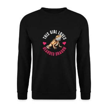 Dragon Barbu Hommes Femmes Filles Enfants Pogona Lézard - Sweat-shirt Unisexe - noir - Devant - Alina (178cm) & Michal (187cm)