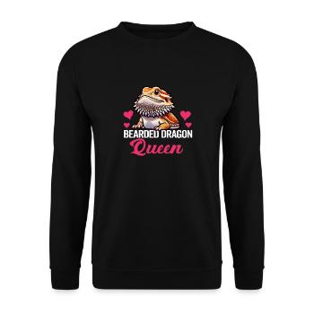 Dragon Barbu Hommes Femmes Filles Enfants Pogona Lézard - Sweat-shirt Unisexe - noir - Devant - Alina (178cm) & Michal (187cm)