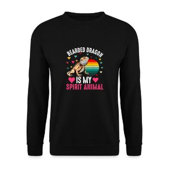 Bearded Dragon Men Women Girls Kids Pogona Lizard - Unisex Sweatshirt - black - Front - Alina (178cm) & Michal (187cm)