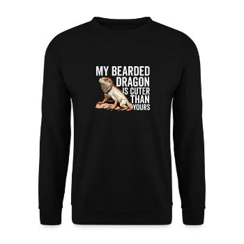 Bearded Dragon Men Women Girls Kids Pogona Lizard - Unisex Sweatshirt - black - Front - Alina (178cm) & Michal (187cm)