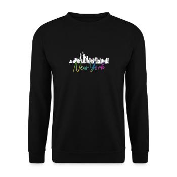 New York City NY NYC Skyline cadeau - Sweat-shirt Unisexe - noir - Devant - Alina (178cm) & Michal (187cm)