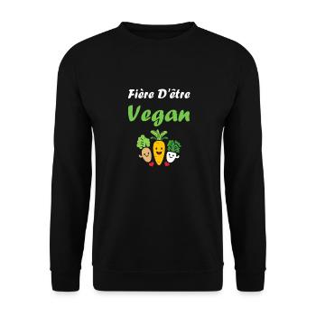 Légumes Humour je suis vegan - Sweat-shirt Unisexe - noir - Devant - Alina (178cm) & Michal (187cm)