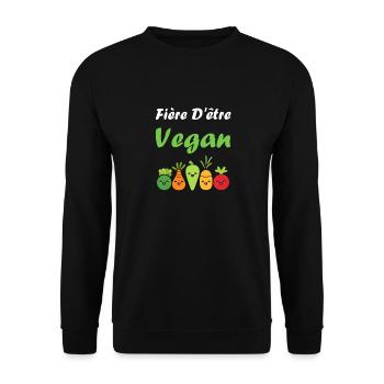 Légumes Humour je suis vegan - Sweat-shirt Unisexe - noir - Devant - Alina (178cm) & Michal (187cm)