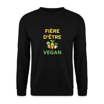 Légumes Humour je suis vegan - Sweat-shirt Unisexe - noir - Devant - Alina (178cm) & Michal (187cm)