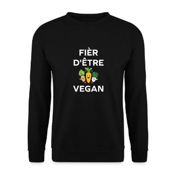 Légumes Humour je suis vegan - Sweat-shirt Unisexe - noir - Devant - Alina (178cm) & Michal (187cm)