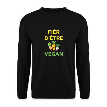 Légumes Humour je suis vegan - Sweat-shirt Unisexe - noir - Devant - Alina (178cm) & Michal (187cm)