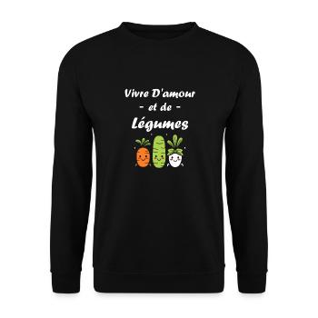 Légumes Humour je suis vegan - Sweat-shirt Unisexe - noir - Devant - Alina (178cm) & Michal (187cm)