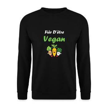 Légumes Humour je suis vegan - Sweat-shirt Unisexe - noir - Devant - Alina (178cm) & Michal (187cm)