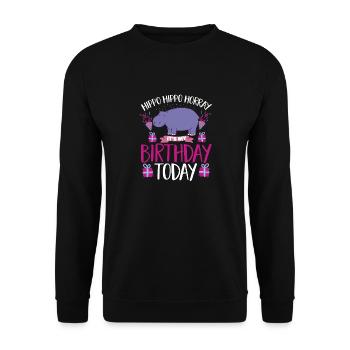 Hippopotame Hippopotame - Sweat-shirt Unisexe - noir - Devant - Alina (178cm) & Michal (187cm)