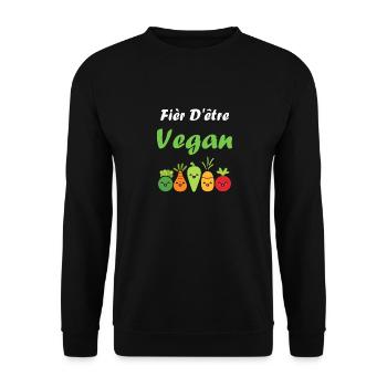 Légumes Humour je suis vegan - Sweat-shirt Unisexe - noir - Devant - Alina (178cm) & Michal (187cm)